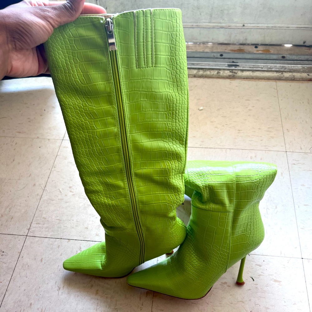 Calf Length Crocodile Boots